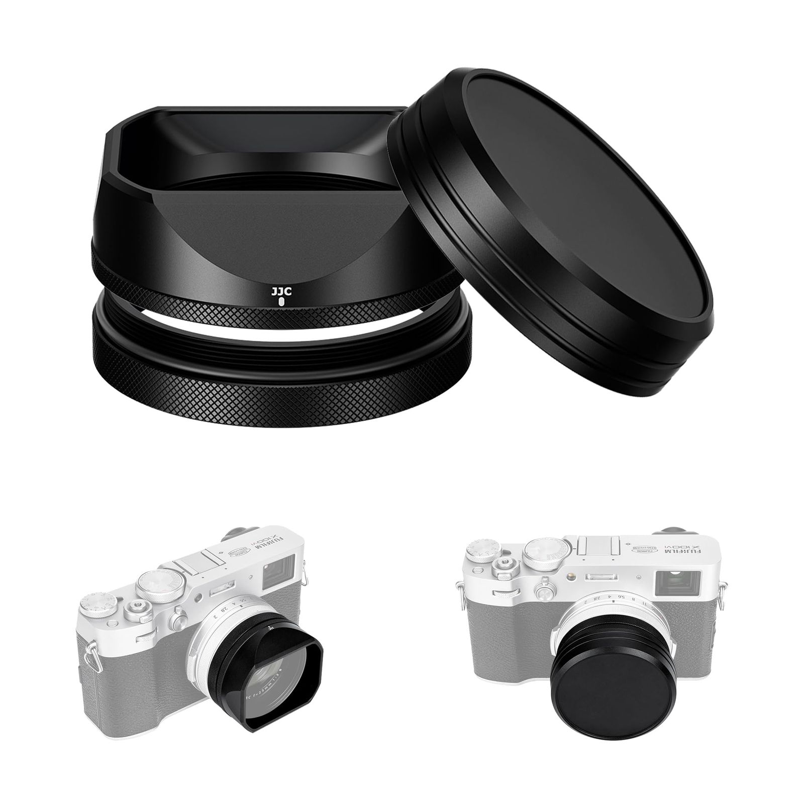 JJC Fujifilm X100VI X100V スクエアメタルレンズフード フード