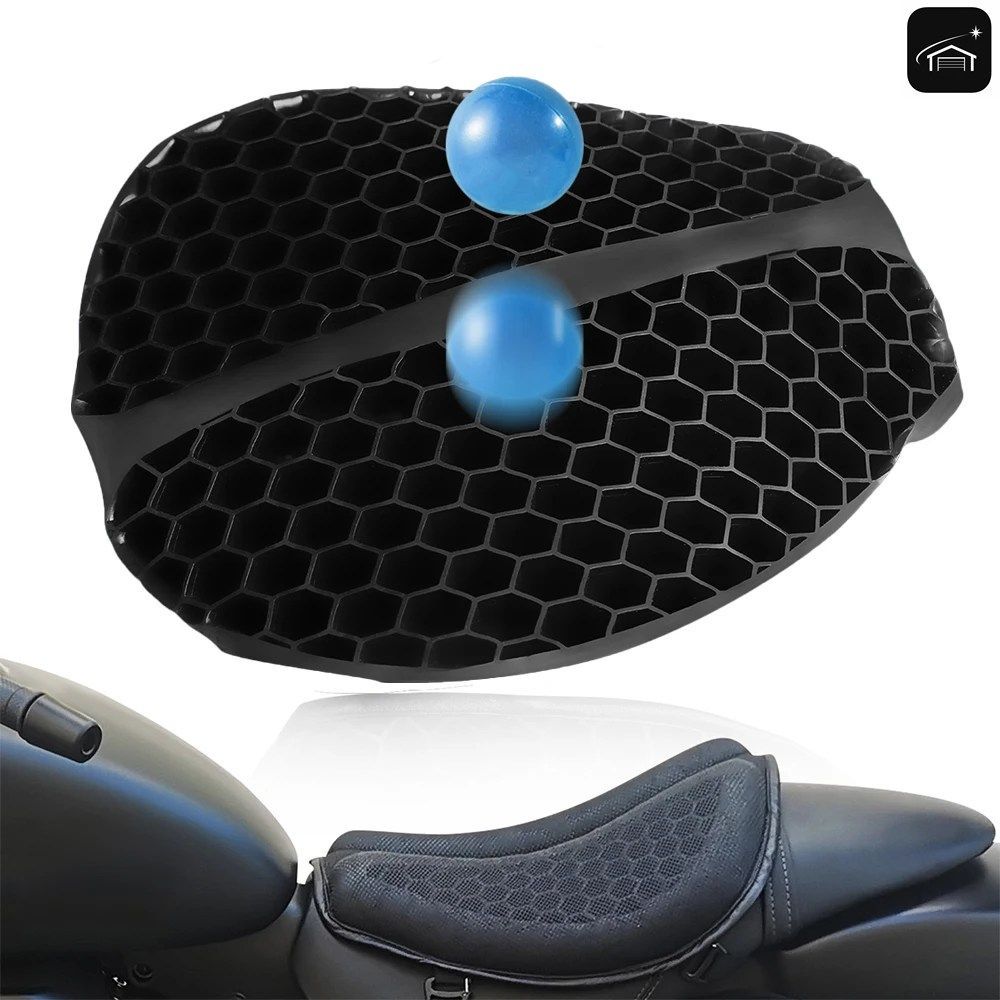 オートバイ用シートクッション 3Dハニカム滑り止めオートバイ用ジェルシートクッション モト圧力緩和ライディングシートパッド モトカスタ