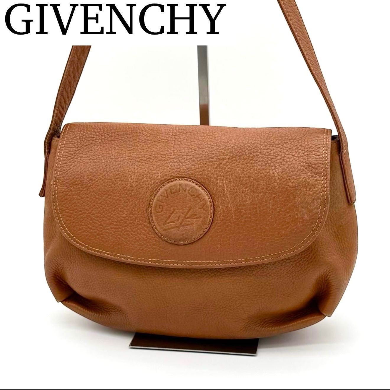 【良品】GIVENCHY ショルダーバッグ フラップバッグ ヴィンテージ 茶色