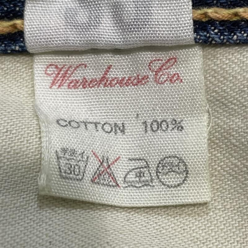 中古】WAREHOUSE デニムパンツ 1001XX 最初期 牛パッチ サイズW32