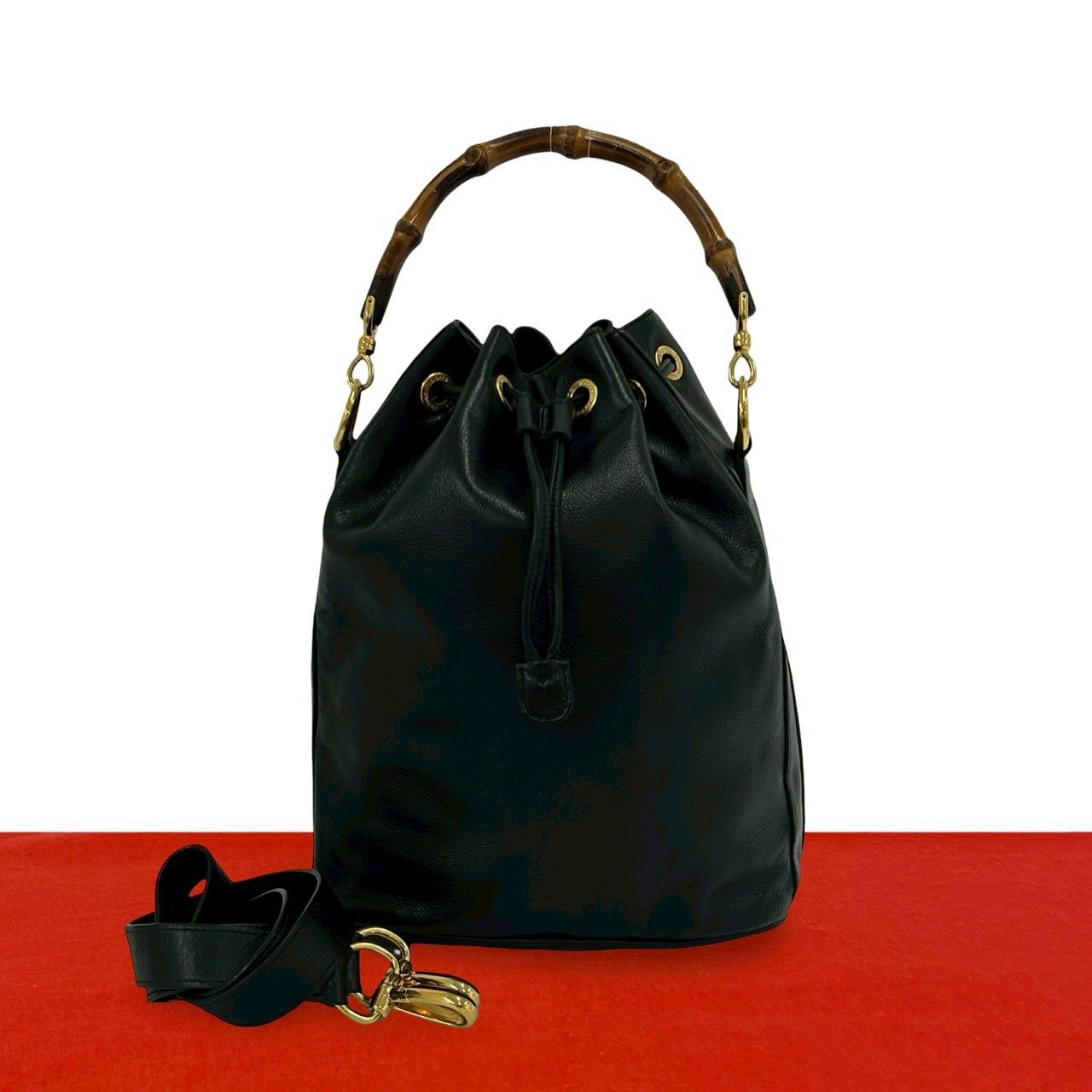 極 美品 GUCCI グッチ オールドグッチ ヴィンテージ バンブー レザー