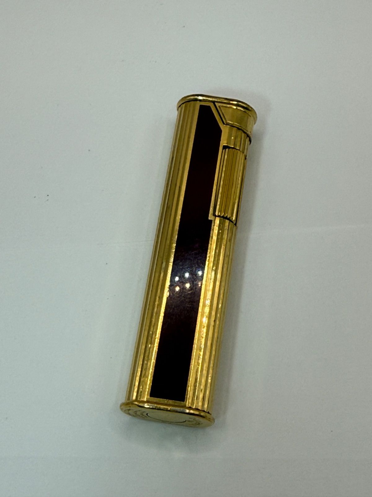 【dunhill】ダンヒル ガスライター ドレス オーバル ゴールド×ボルドー
