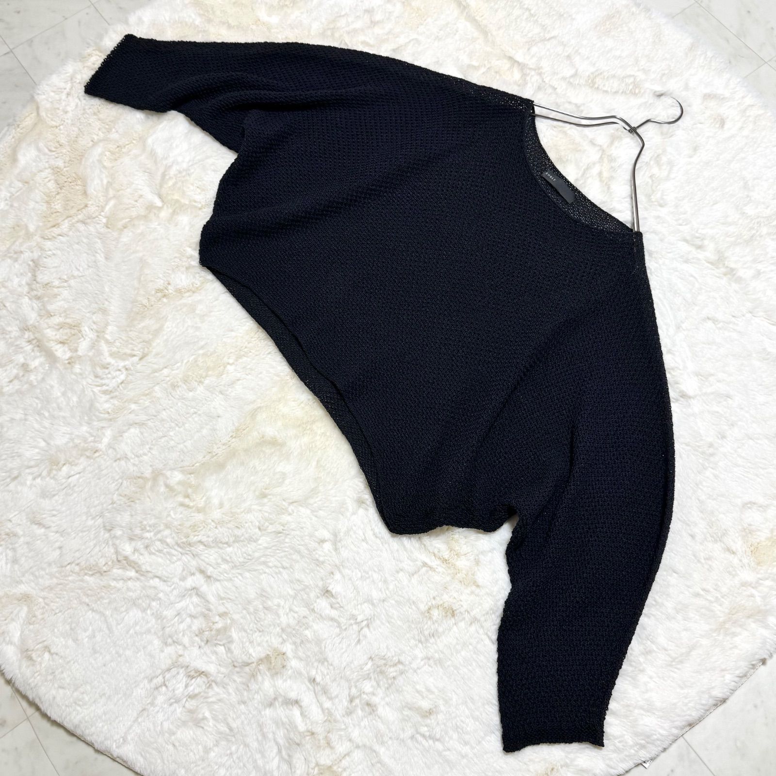 【極美品】NOBLE ペーパーヤーンクロップドドルマントップス　ブラック NOBLE ペーパーヤーンクロップドドルマントップス ブラック - メルカリ
