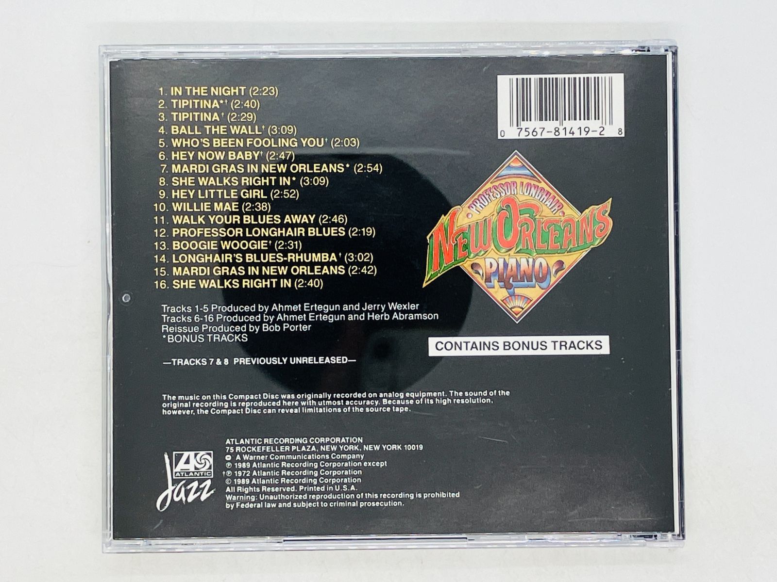 CD PROFESSOR LONGHAIR / NEW ORLEANS PIANO / プロフェッサー