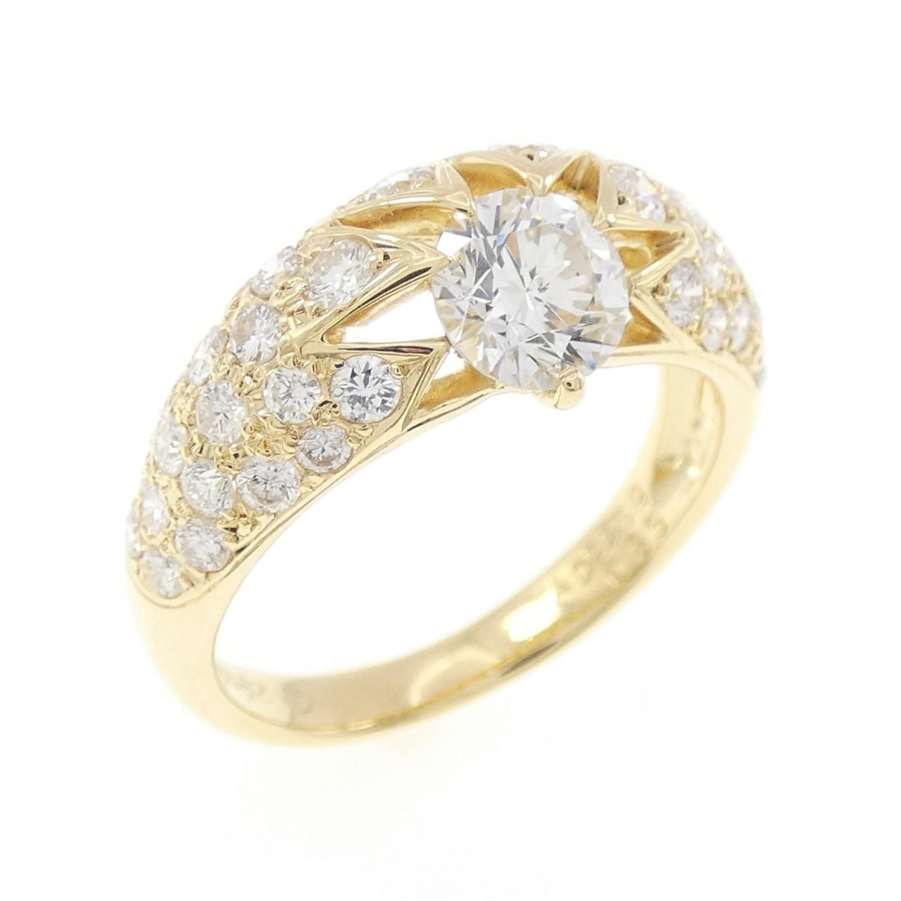 750YG パヴェ ダイヤモンド リング 0.62CT