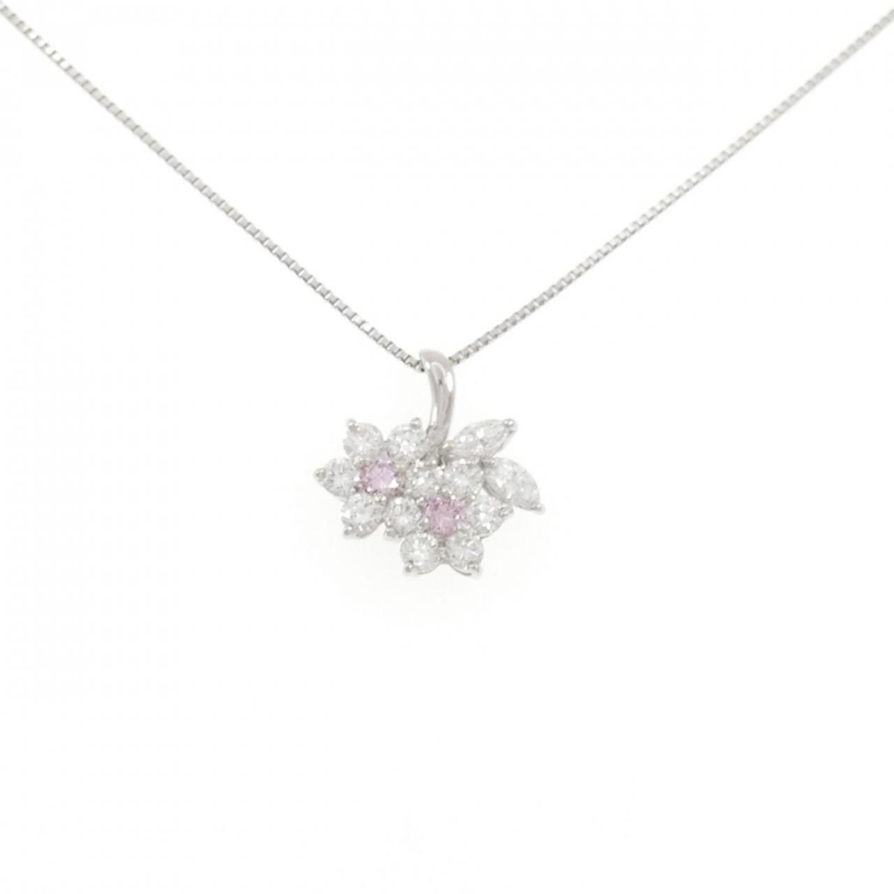 PT900/PT850 diamond necklace 0.114CT FIPP SI1