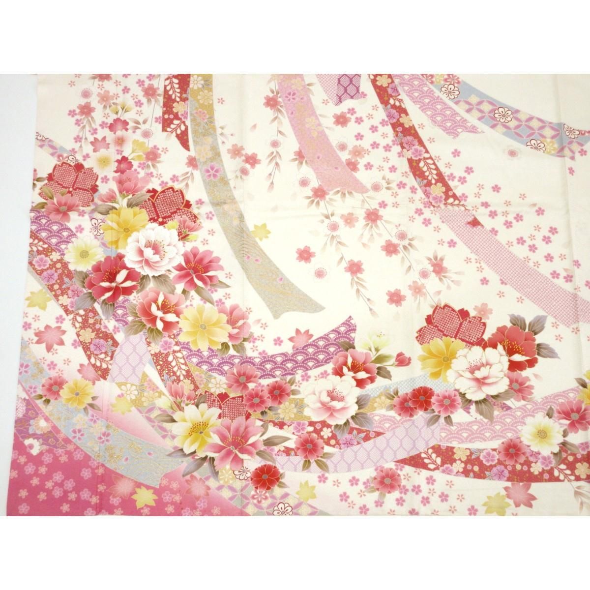 振袖 銀通しボカシ染 友禅金彩加工 刺繍入り - メルカリ