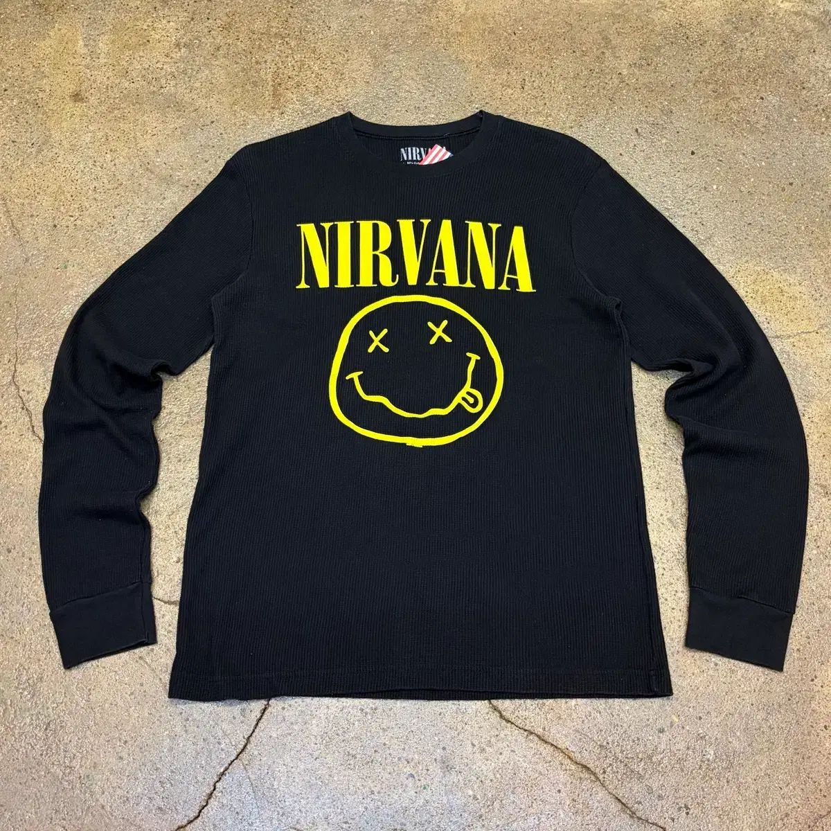 新品級 アメリカ ヴィンテージ NIRVANA(ニルヴァーナ) ワッフル ロングスリーブ バンドTシャツ 長袖Tシャツ