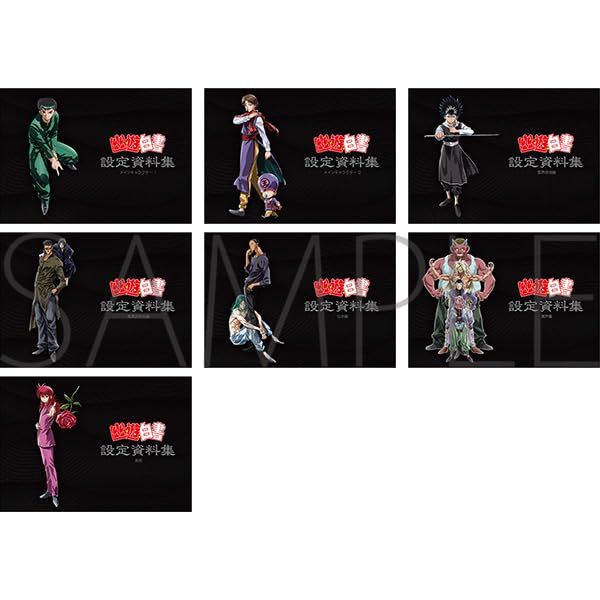 幽遊白書 設定資料集 全巻コンプリートセット 7冊セット メインキャラクター1 メインキャラクター2 霊界探偵編 暗黒武術会編 仙水編 魔界編 美術 収納BOXあり