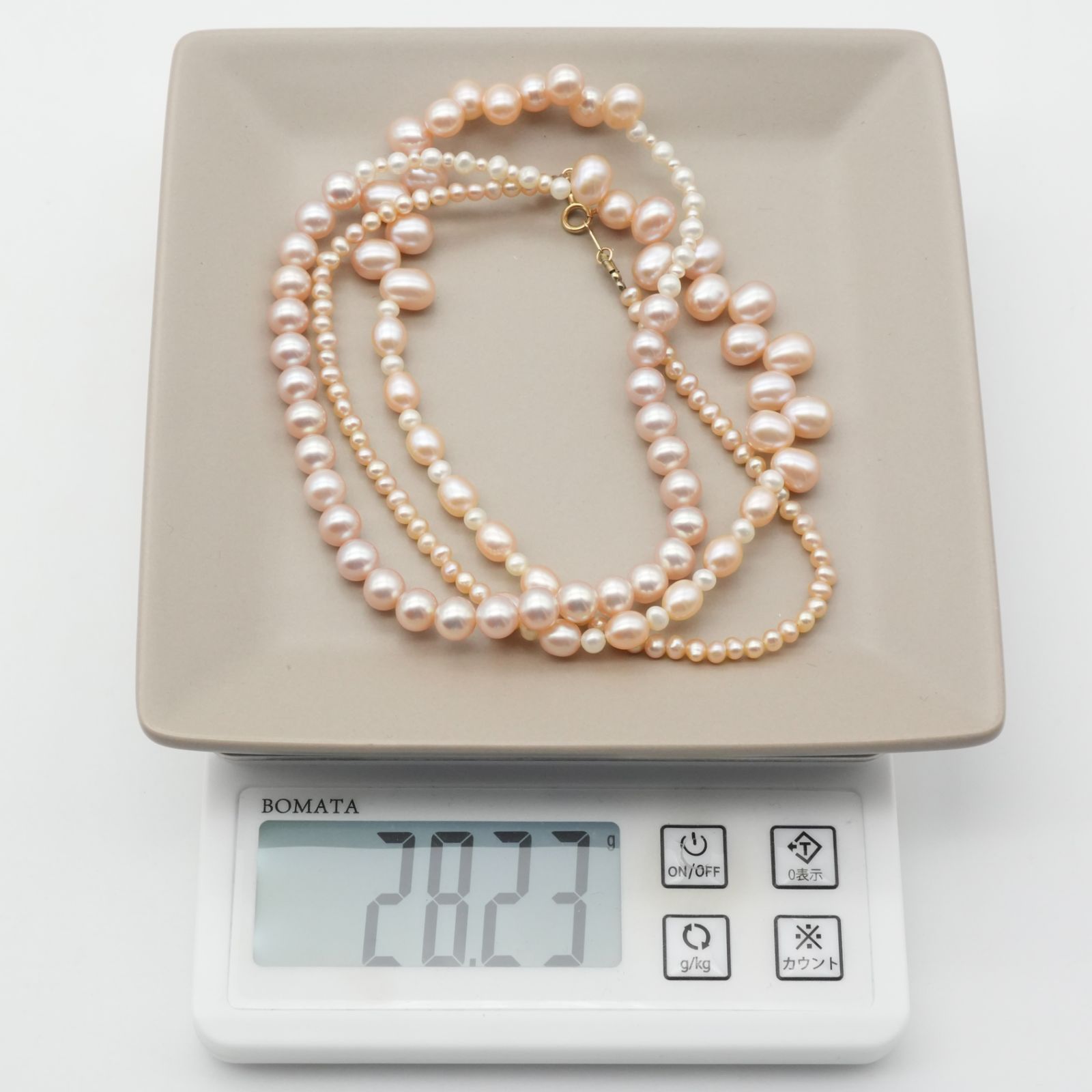 アガット 淡水パールとビーズのK10ネックレス 美品 agate アガット 