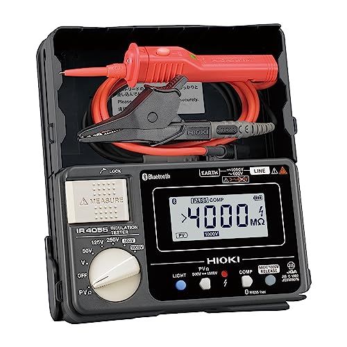 N◆HIOKI (日置電機) IR4055-11 絶縁抵抗計 メガー テスター 太陽光 PV 日本製 JIS認証 デジタル 5レンジ 50V 125V 250V 500V 1000V