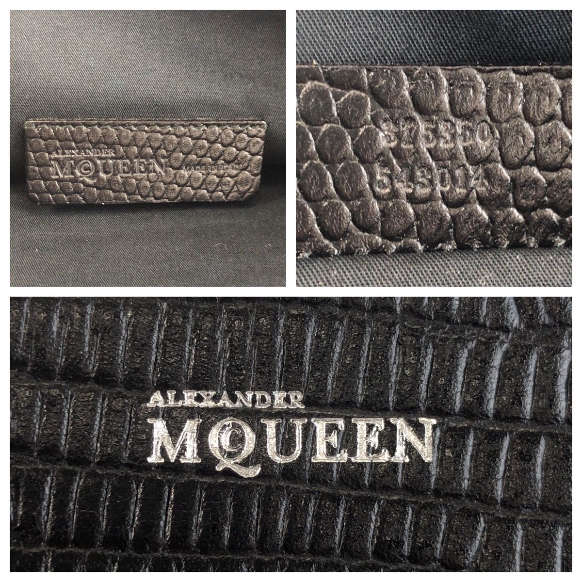 美品 Alexander McQueen アレキサンダーマックイーン 型押し ブラック