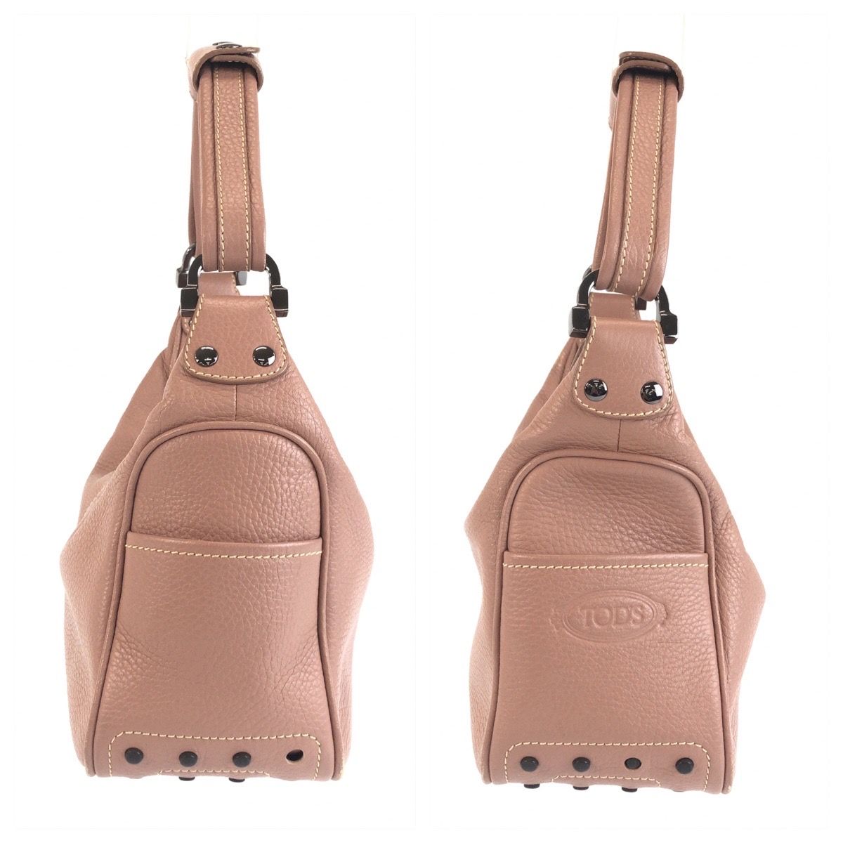 TOD'S トッズ ピンク ダスティーピンク シルバー金具 レザー