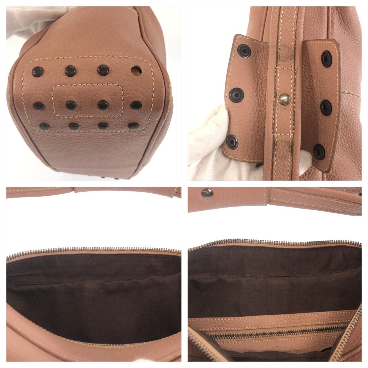 TOD'S トッズ ピンク ダスティーピンク シルバー金具 レザー