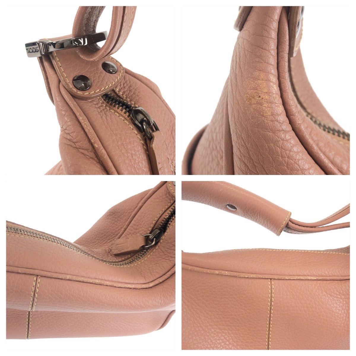 TOD'S トッズ ピンク ダスティーピンク シルバー金具 レザー