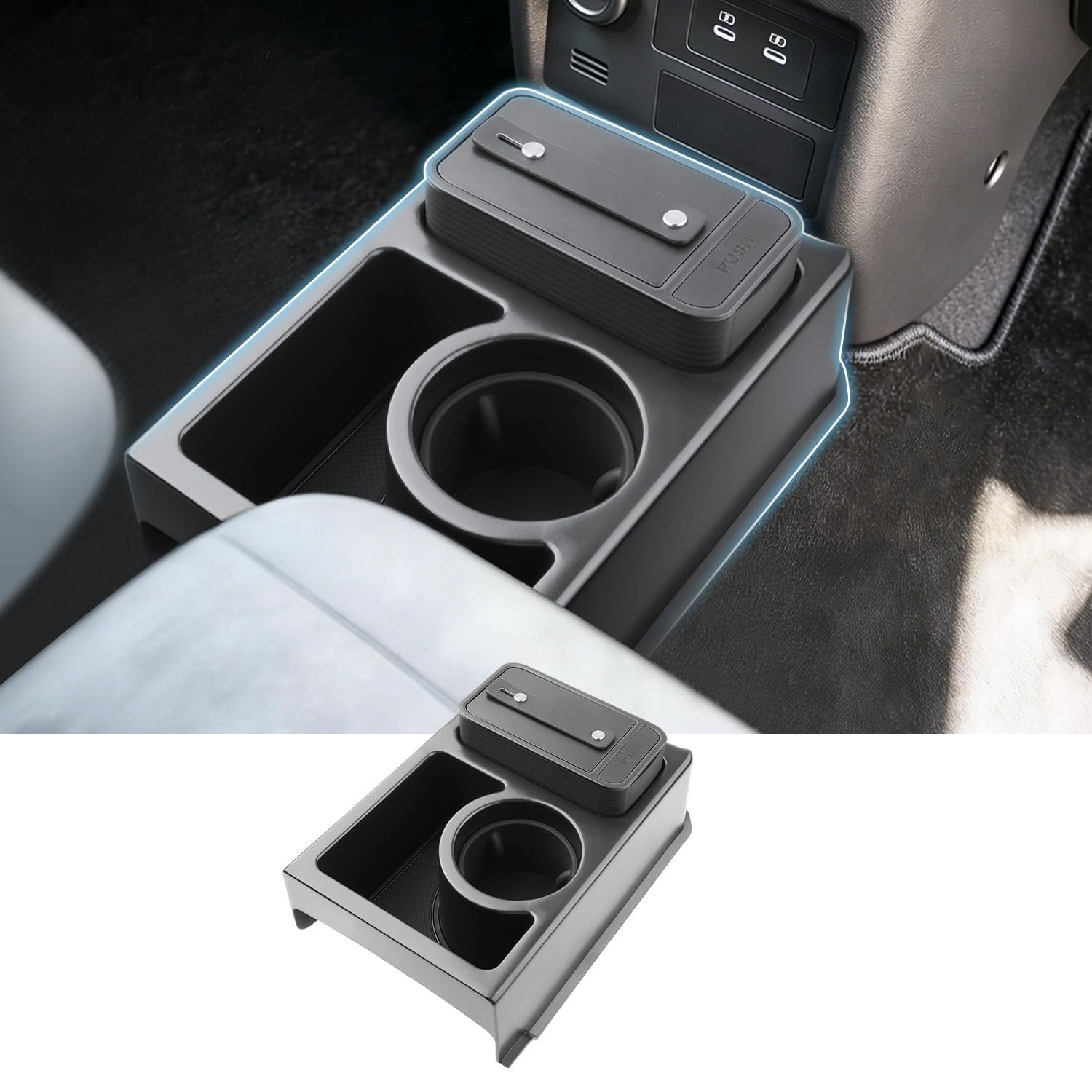 ミツビシ デリカミニ 2代目 BA1A/BA2A/BA5A/BA6A 2025~現行専用 コンソールボックス ドリンクホルダー ゴミ箱 増設 コンソール収納トレイ 小物収納 滑り止め 取付け簡単 カーアクセサリーas 02e89b06