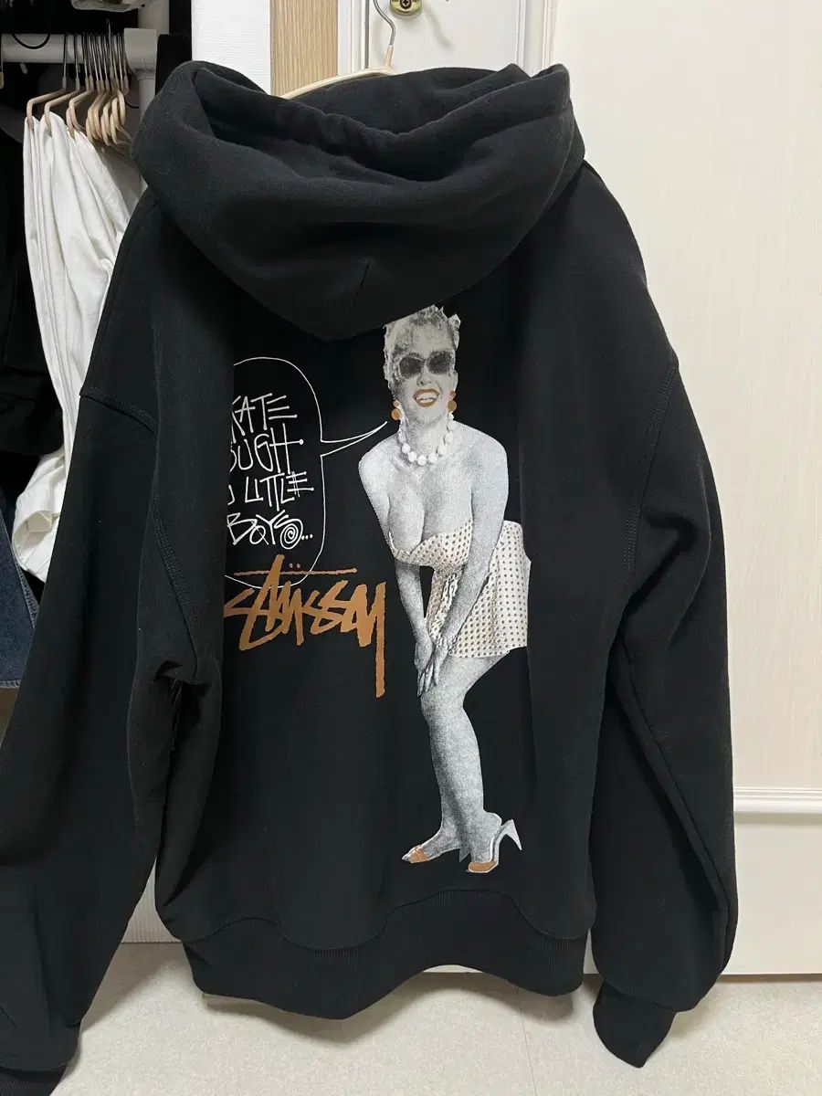 STUSSY WHO Tシャツ ブラック 麻 LYNN Marilyn Monroe M