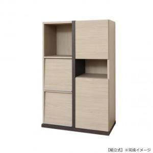 【新品・4営業日で発送】タカシン家具工業 日本製組立家具 収納キャビネット ディスプレイラック クルミ co-pabo-1280dp-kurumi (2337357)