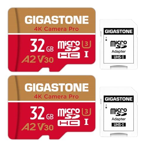 【5年保証 】GIGASTONE マイクロSDカード 32GB 2個セット A2 V30 UHS-I U3 Class 10 95/35 MB/S アクションカメラ スポーツカメラ 4K Ultra HD 動画 SD変換アダプタ付き ミニ収納 f8e3ae48