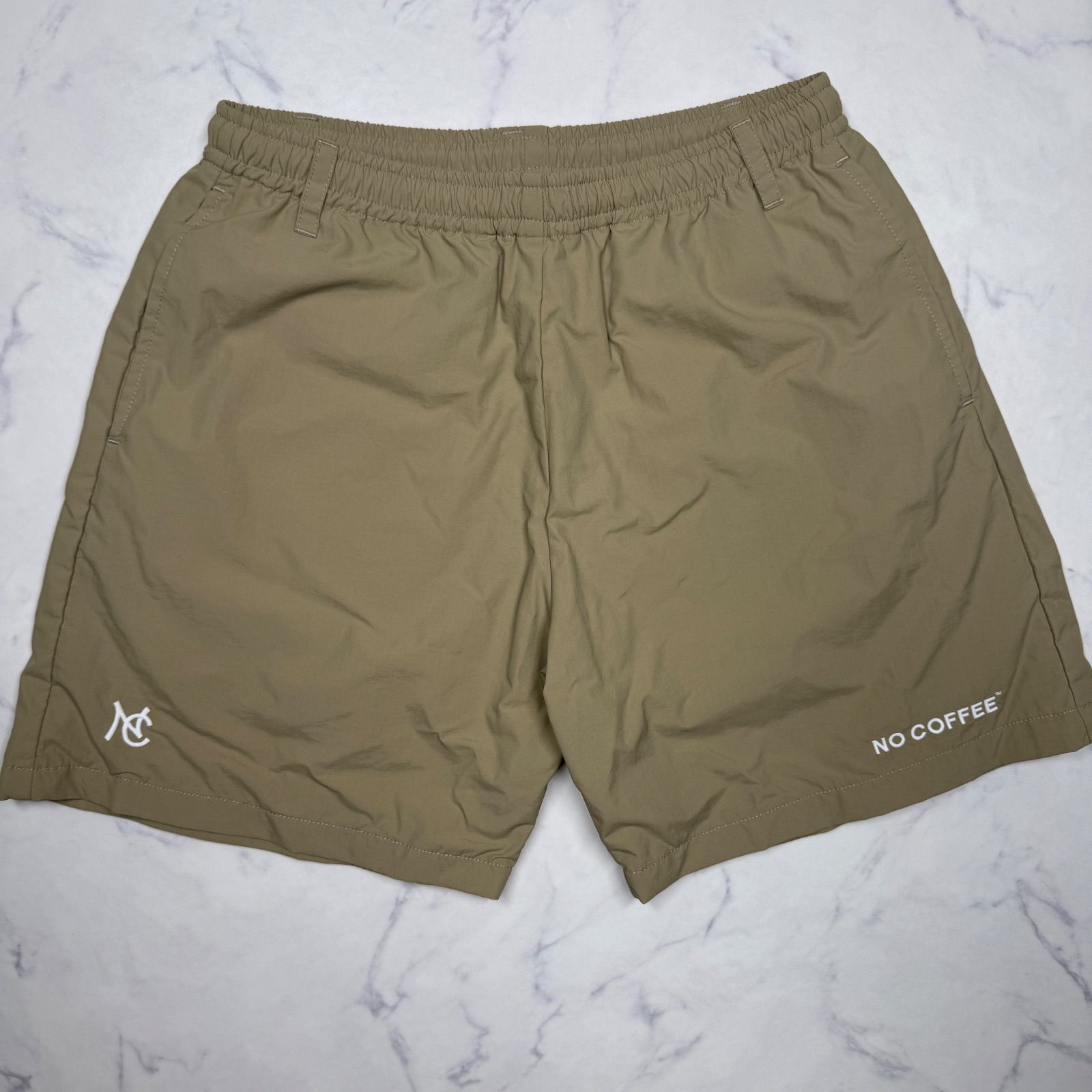 美品 NO COFFEE NO GOLF ショートパンツ ベージュ メンズ XS ナイロン