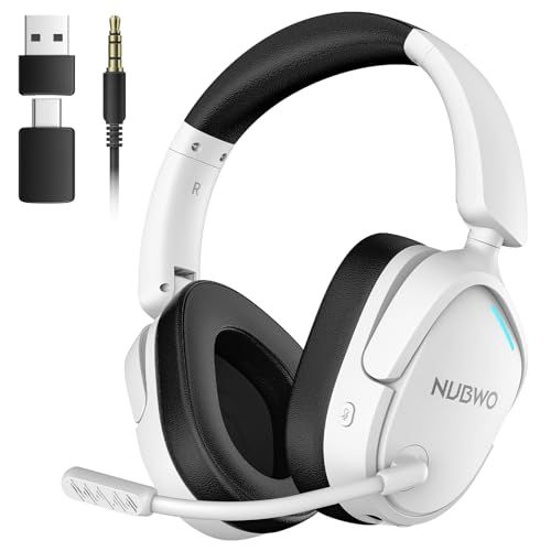 NUBWO ヘッドセット PS5 ゲーミングヘッドセット マイク付き ワイヤレス 2.4G USB/Type-C/Bluetooth 5.3/有線 4WAY接続 20ms超低遅延 7.1ch サラウンド FPSゲームヘッドセットPC スマホ b129fcb1 9,378円