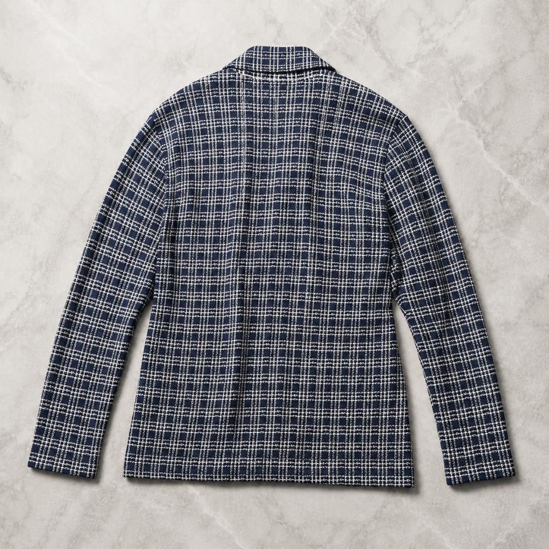 4267 LARDINI ラルディーニ チェック柄 ニットジャケット S イタリア製