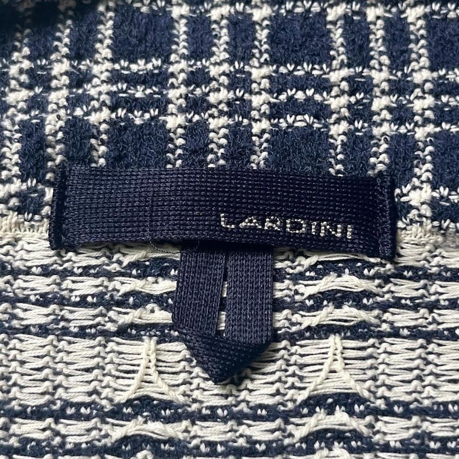4267 LARDINI ラルディーニ チェック柄 ニットジャケット S イタリア製