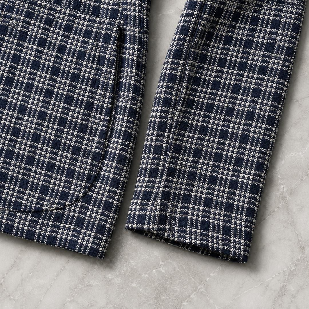 4267 LARDINI ラルディーニ チェック柄 ニットジャケット S イタリア製