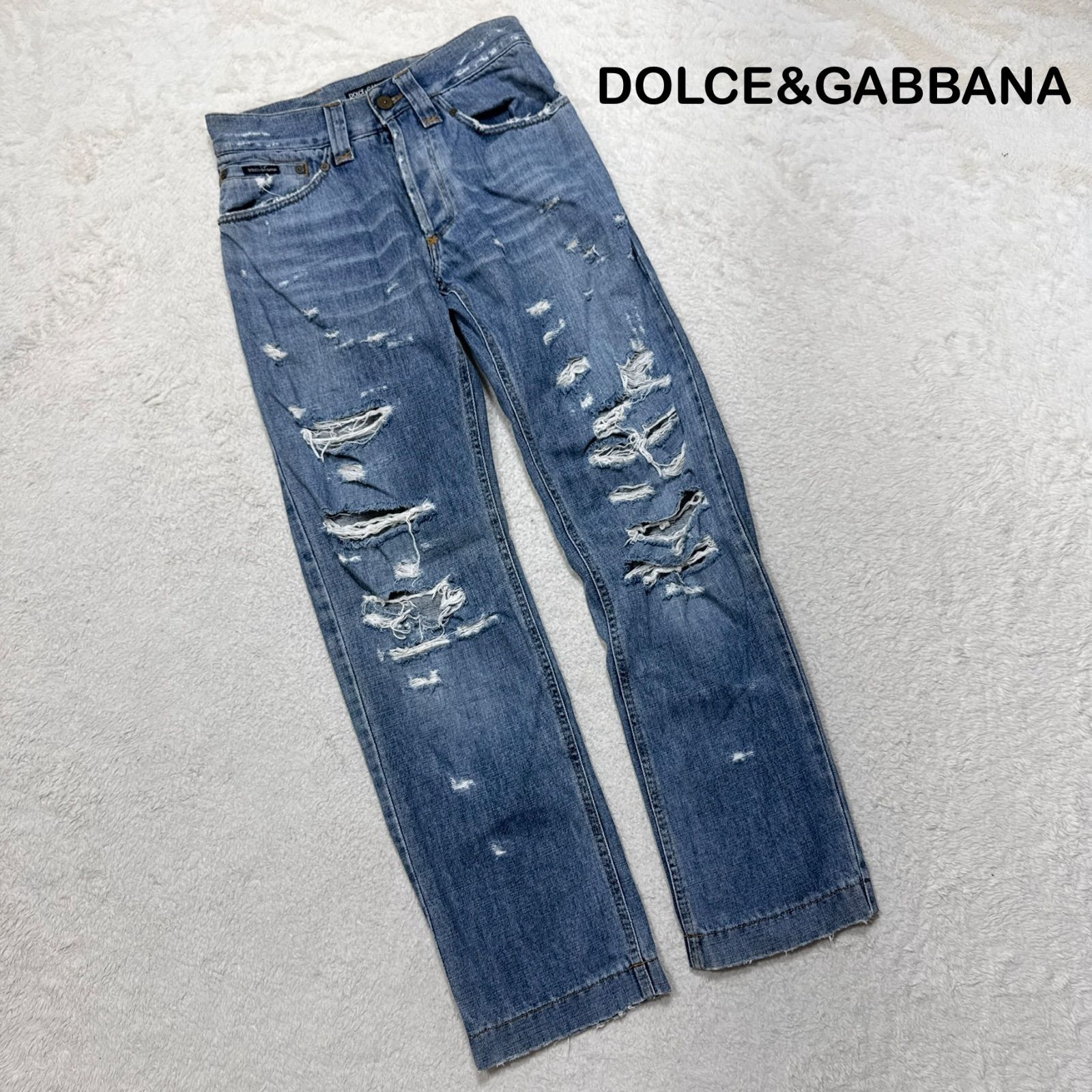 & クラッシュ加工 デニム DOLCE＆GABBANAダメージクラッシュ 