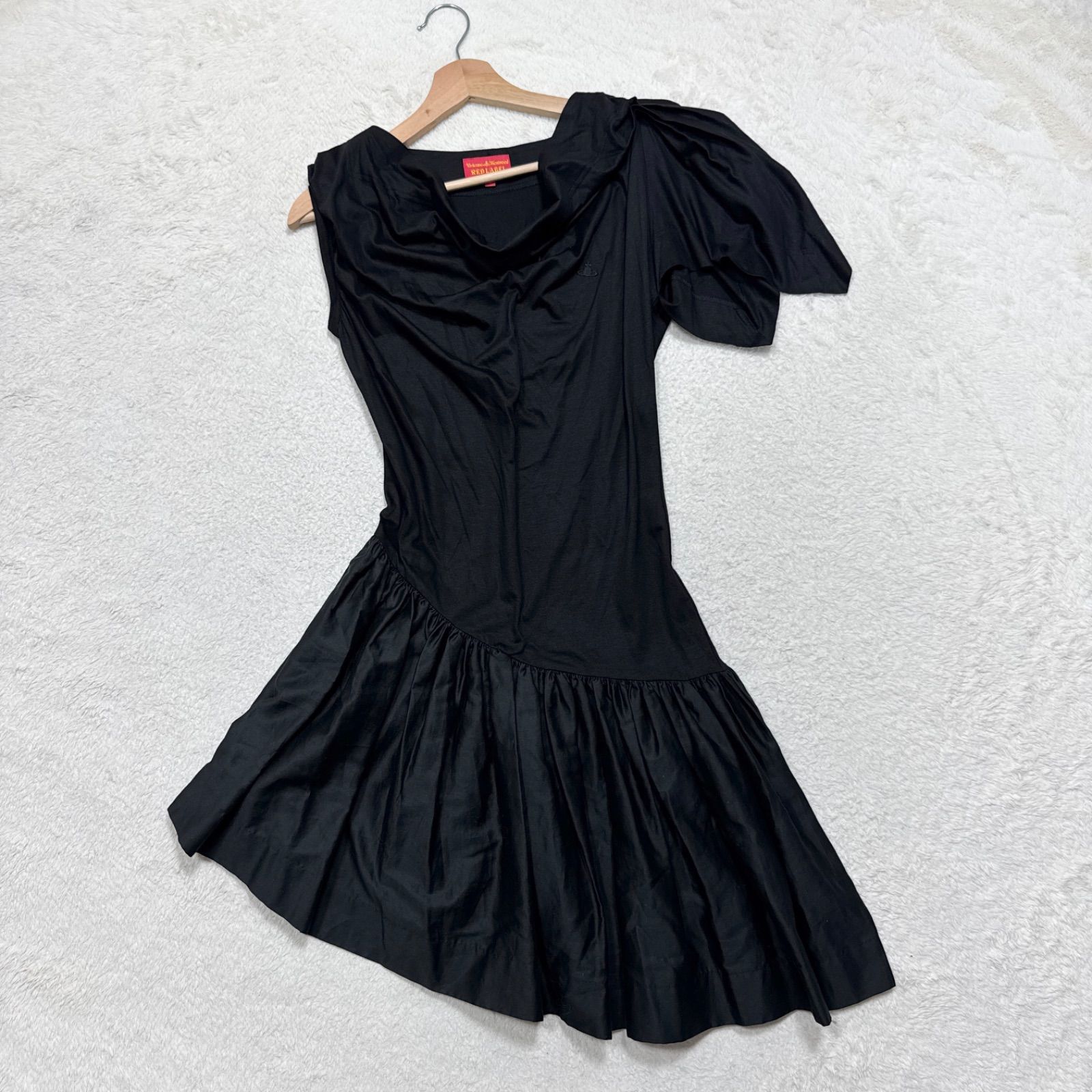 希少美品　ヴィヴィアンウェストウッド　変形シャツワンピース　オーブボタン　アシメ Vivienne Westwood ヴィヴィアンウエストウッド アシンメトリー