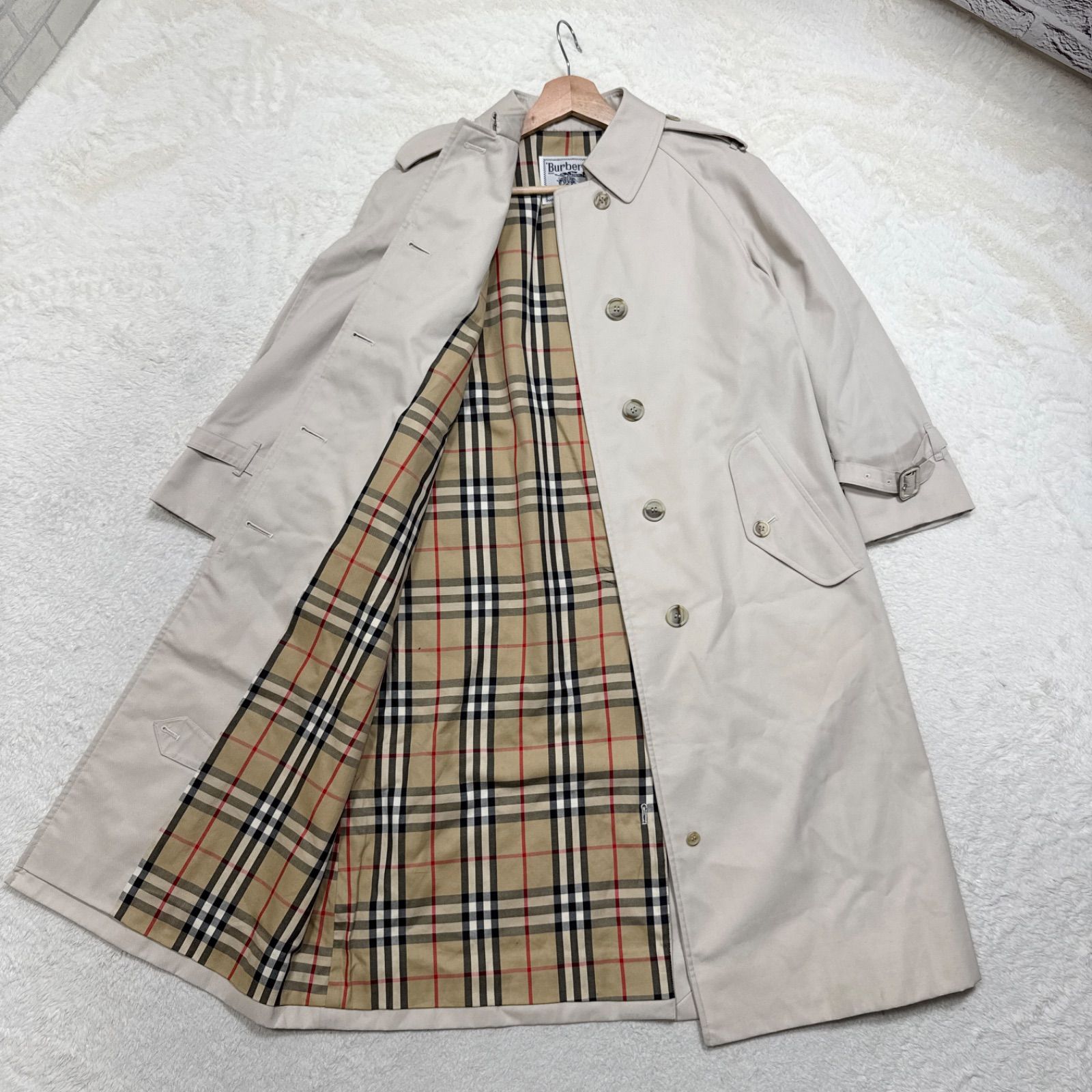 バーバリー トレンチコート ノバチェック M〜L レディース 白タグ BURBERRY バーバリー トレンチコート ノバチェック 白タグ プローサム