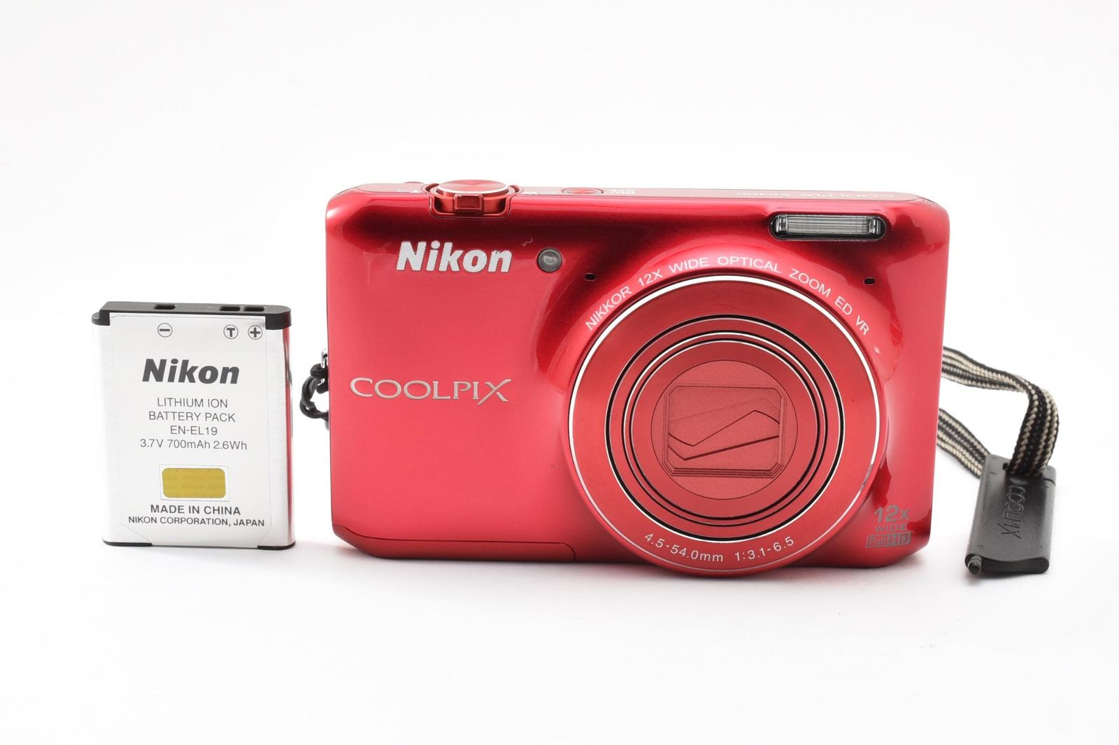 実用光学美品 Nikon ニコン COOLPIX S6400 赤 グロッシーレッド