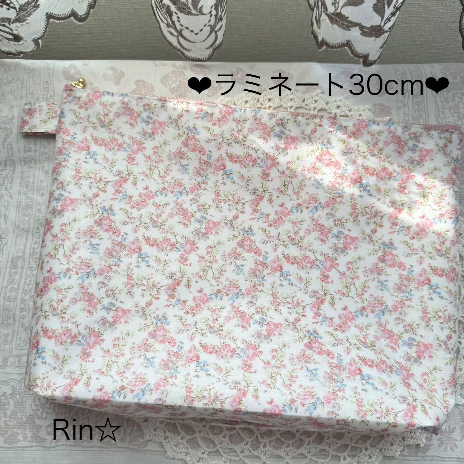 ❤︎感謝価格❤︎リバティ♡ラミネート特大サイズポーチ30cm