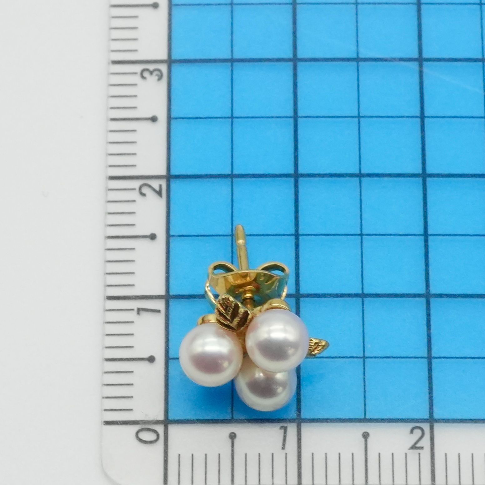 【極上】ミキモト　K14 ピアス　アコヤ　本真珠　ベビーパール　片耳 ミキモト 片耳 K18 アコヤ真珠 ピアス ベビーパール リーフ/24-2564