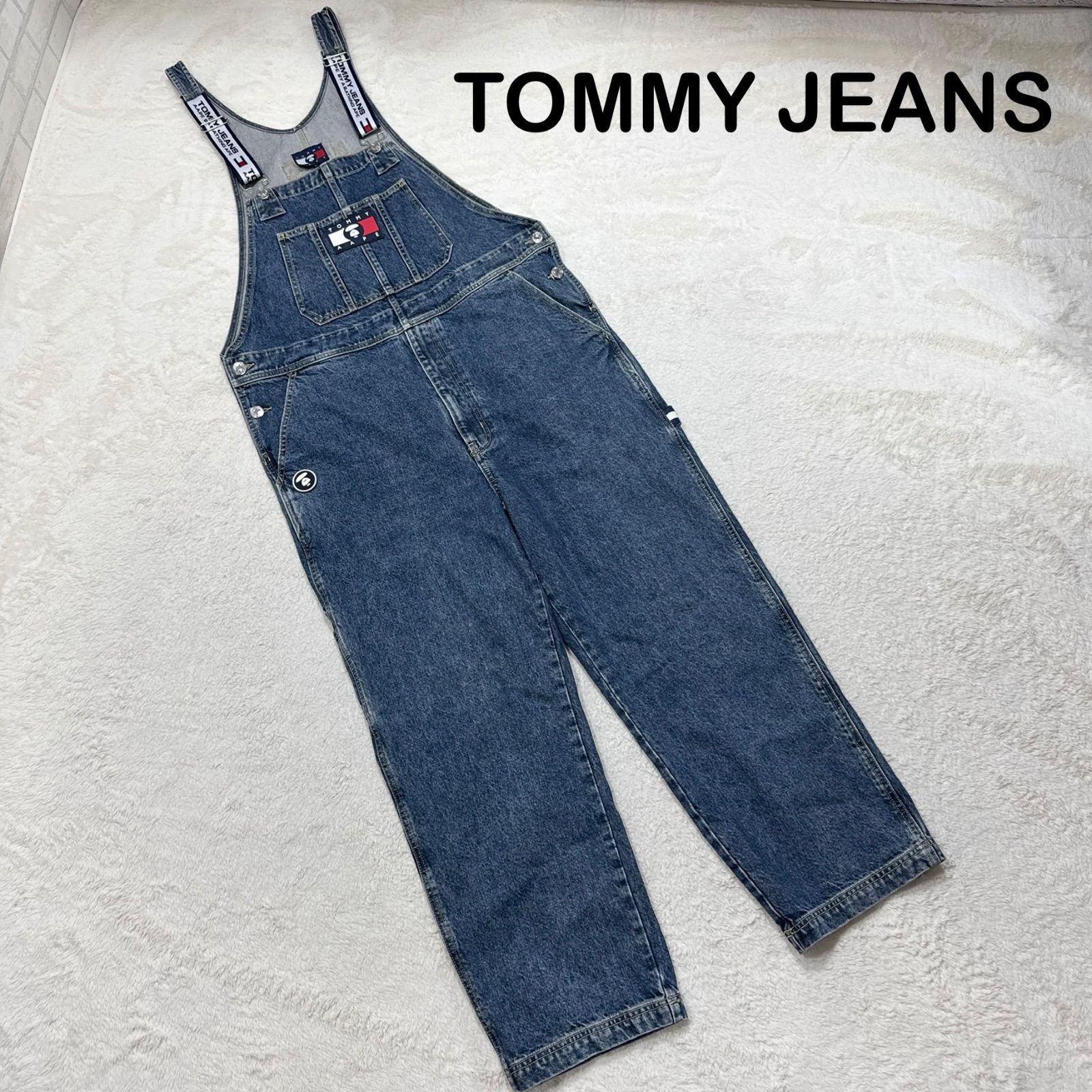 TOMMY JEANS × AAPE コラボ デニムオーバーオール XL 刺繍
