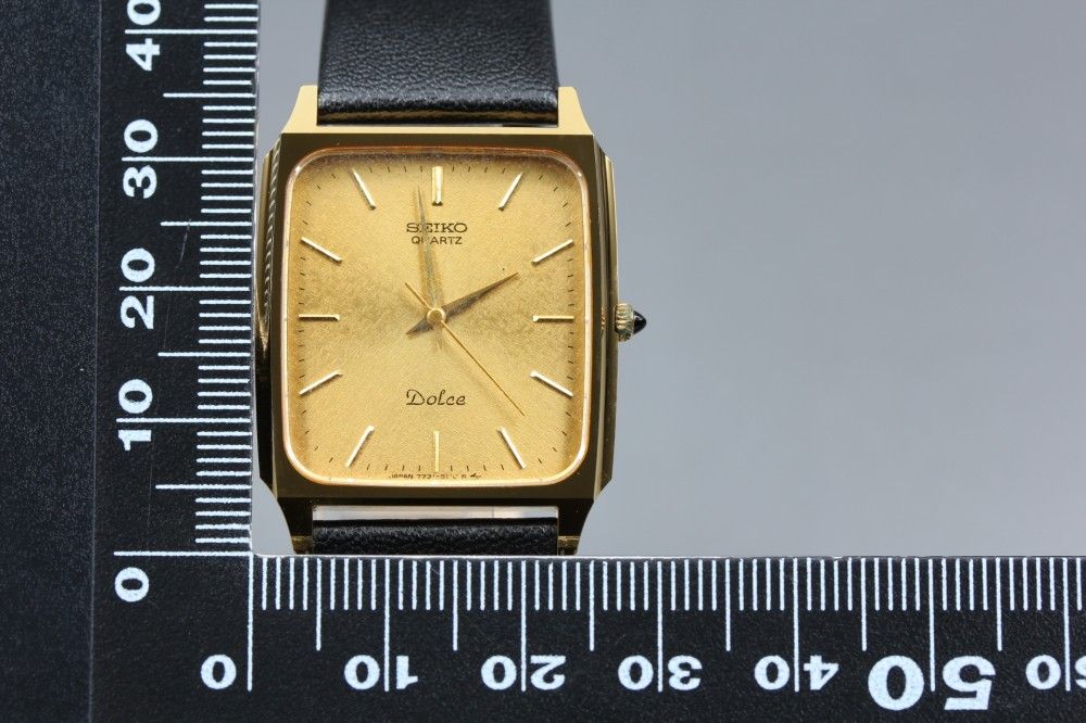稼働品】 SEIKO ドルチェ 7731-5110 ゴールド レクタンギュラー