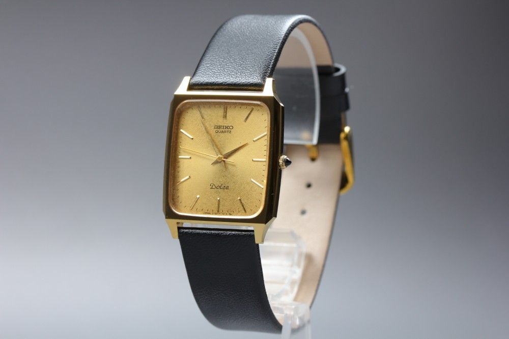 稼働品】 SEIKO ドルチェ 7731-5110 ゴールド レクタンギュラー