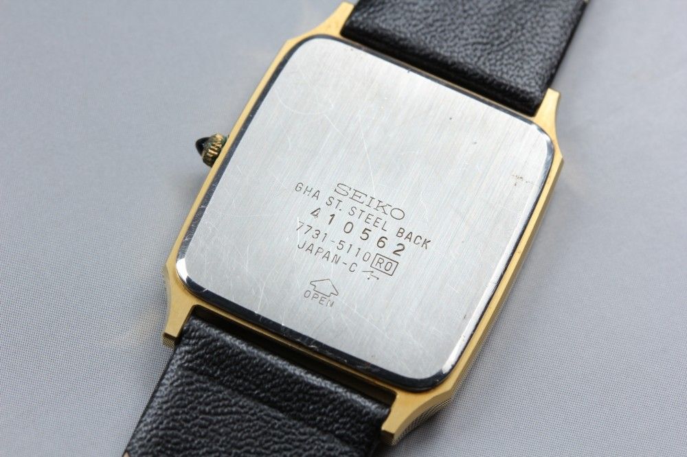 稼働品】 SEIKO ドルチェ 7731-5110 ゴールド レクタンギュラー