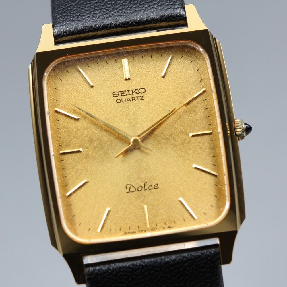 稼働品】 SEIKO ドルチェ 7731-5110 ゴールド レクタンギュラー