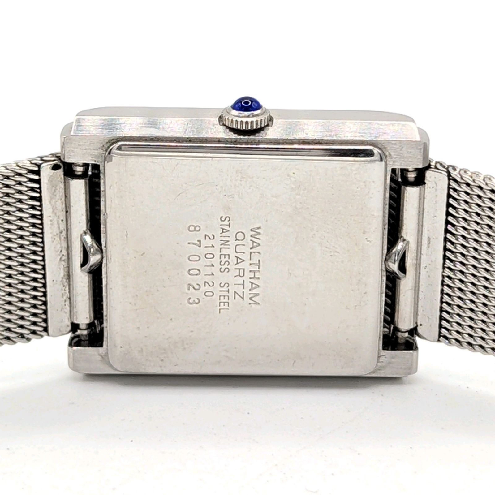 WALTHAM 2101120 Watch Quartz Ladies Silver Square Stones Y2K 00S