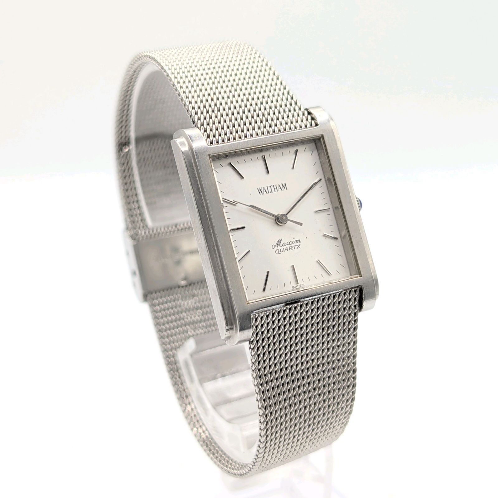 WALTHAM 2101120 Watch Quartz Ladies Silver Square Stones Y2K 00S