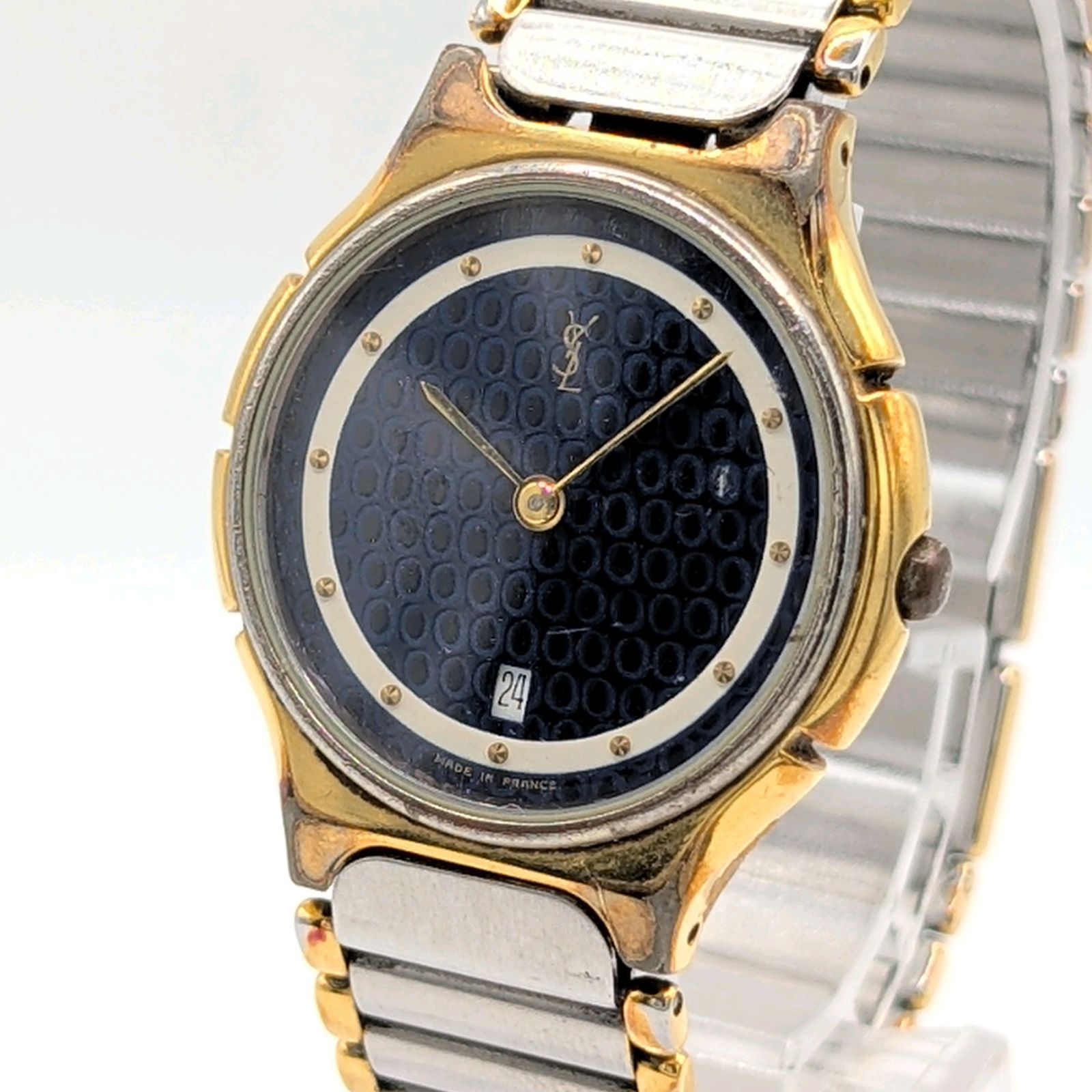 Yves Saint Laurent 344070 Watch Quartz Ladies Gold Silver Combi Y2K 00S Vintage サンローラン 時計 クオーツ レディース ゴールド シルバー コンビ ヴィンテージ 稼働品