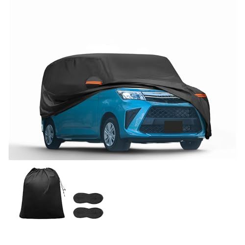 X AUTOHAUX 車ボディカバー 自動車ボディカバー トヨタに対応 ルーミー 1枚 防水 軽量 塗装面保護 UVカット 耐強風 収納袋付き | 5層構造、裏起毛、運転席ジッパー付き、ドア開閉可能、忘れ物対策、防風ロープ、日焼け対策、梅雨対 08d1667a