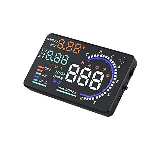 .B「A8-OBD」HUD ヘッドアップディスプレイ A8 OBD2 5.5インチ カラフル 車載スピードメーター フロントガラスpms