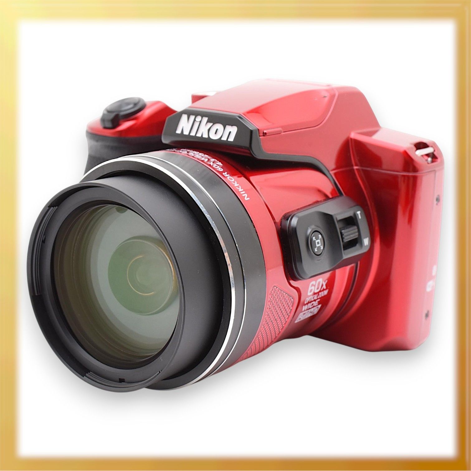 極美品｜Nikon COOLPIX B600 光学60倍 軽量 クールピクス レッド デジタルカメラ｜M345