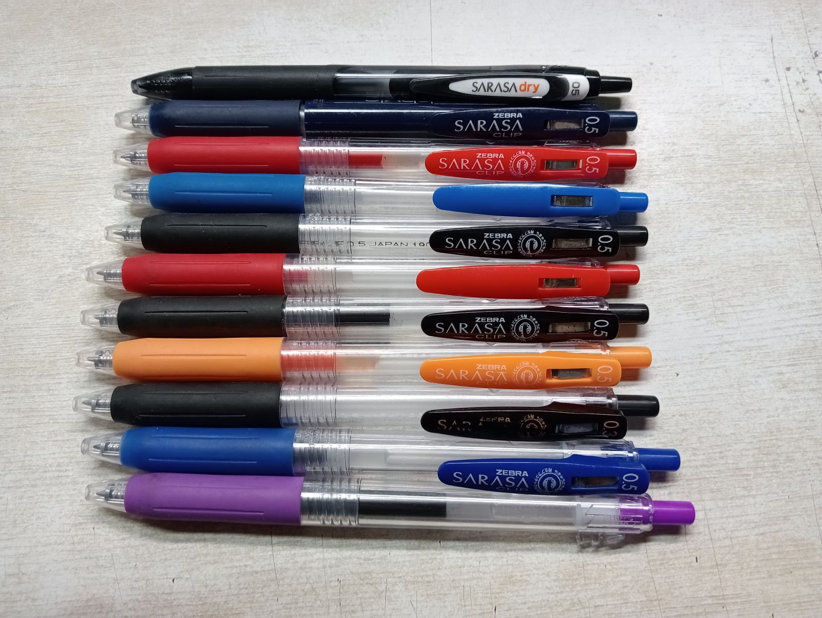 M564【中古】 ZEBRA SARASA CLIP サラサクリップ 0.5&0.3 ボールペン
