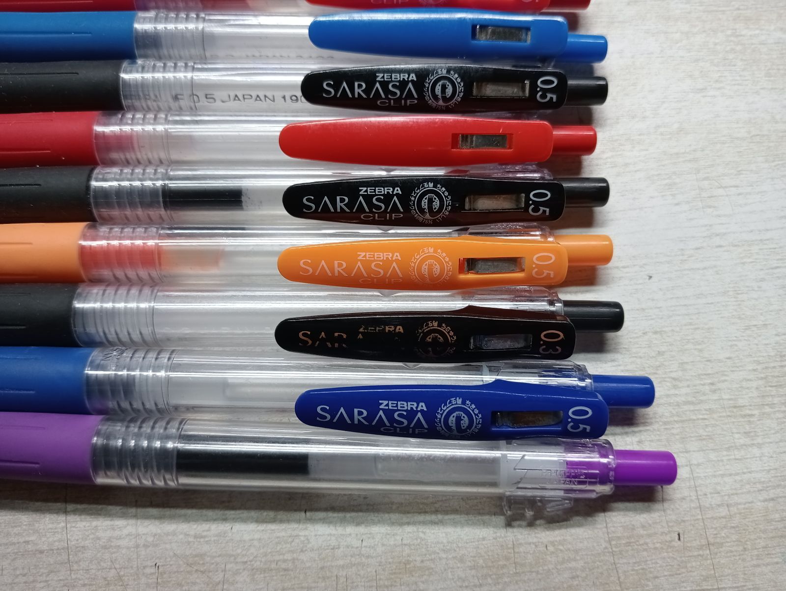 M564【中古】 ZEBRA SARASA CLIP サラサクリップ 0.5&0.3 ボールペン