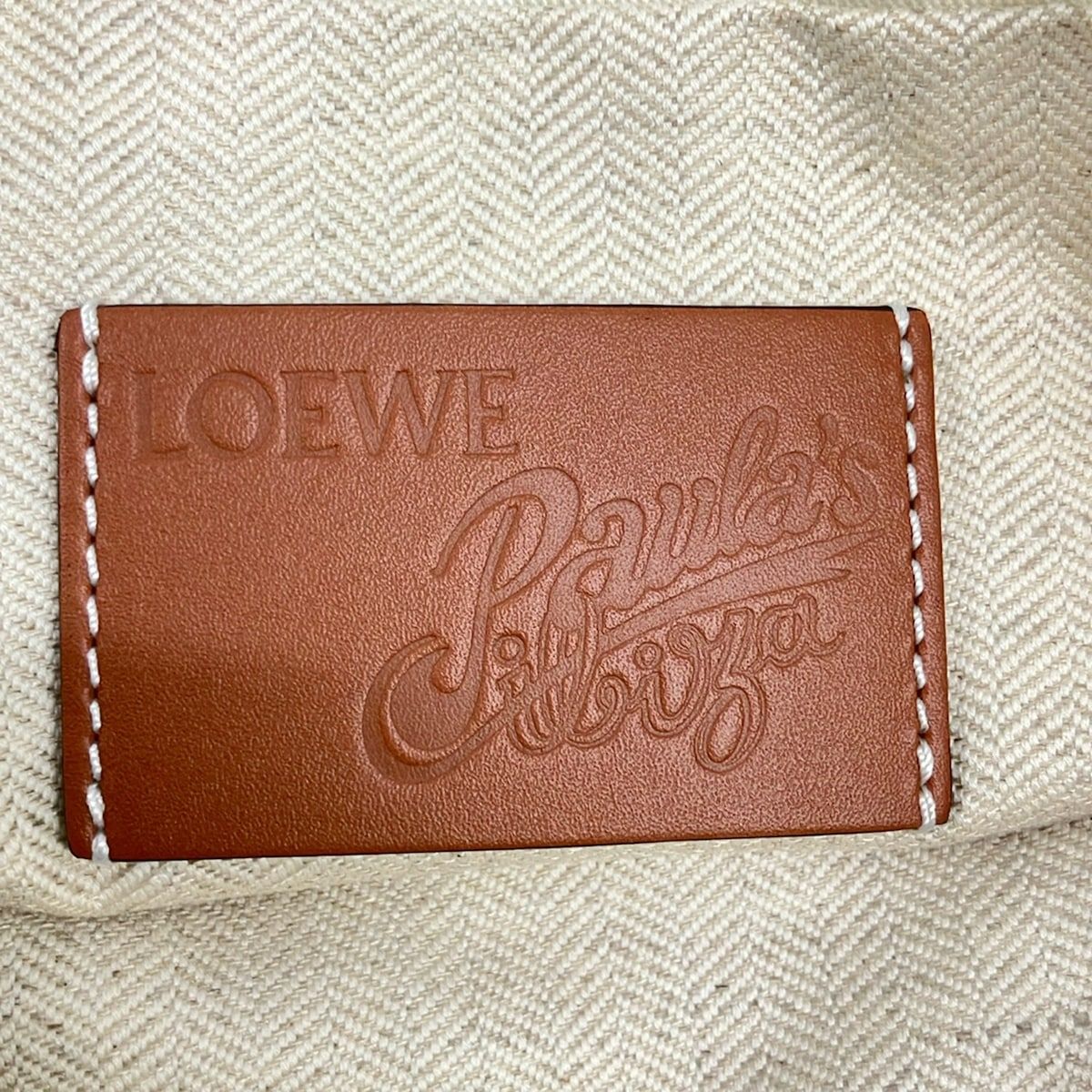 LOEWE(ロエベ) ポーチ ドローストリング ポーチ ブラウン×マルチ 鳥