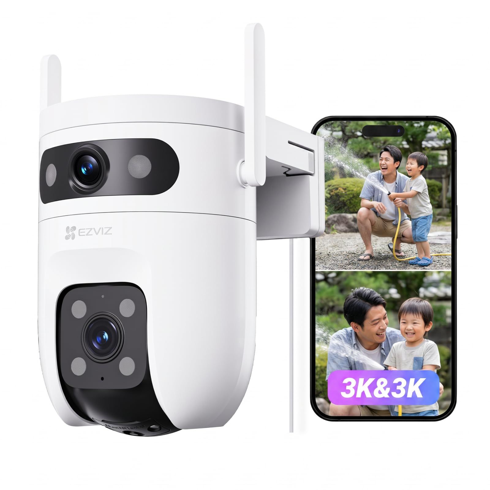 ★新品★EZVIZ (イージービズ) 防犯カメラ 屋外 C9c 3K【500万+500万画素 デュアルレンズ/360°撮影可能/自動追尾/2.4&5GHz Wi-Fi対応/有線LAN対応/24時間常時録画/AI人体・車両検知/監視カメラ/防水 e237ce09