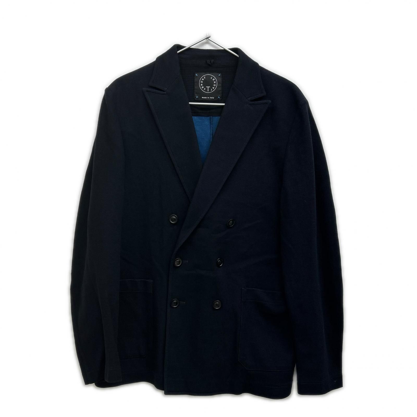 【極美品】T-JACKET ティージャケット ネイビー 紺 ストレッチジャケット T-JACKET ティージャケット ネイビー コットン テーラードジャケット